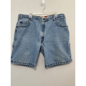 Levi Strauss Signature 545 Mens Loose Fit Denim Shorts Light Wash Blue Size 42